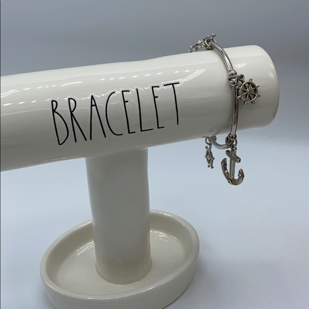 Silver toned Nautical stretch bracelet